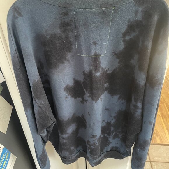 AVIATOR NATION - HAND DYED RELAXED CREW - TIE DYE VINTAGE Blue / Black - Large - Picture 2 of 3